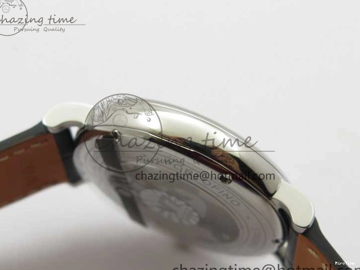 MIROTIME 0501 Portofino 37mm SS V7F 1:1 Best Edition Gray Dial on Black Leather Strap A Practical 7094